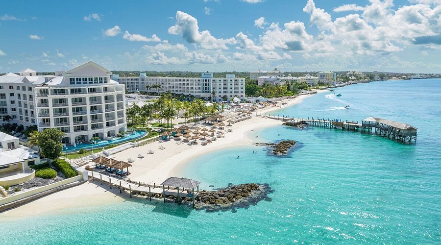 Sunset over a top Bahamas resort for a luxurious escape