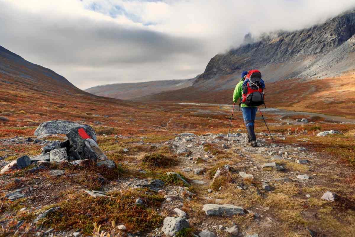 Scenic mountain landscapes and winding paths along Sweden’s Kungsleden Trail
