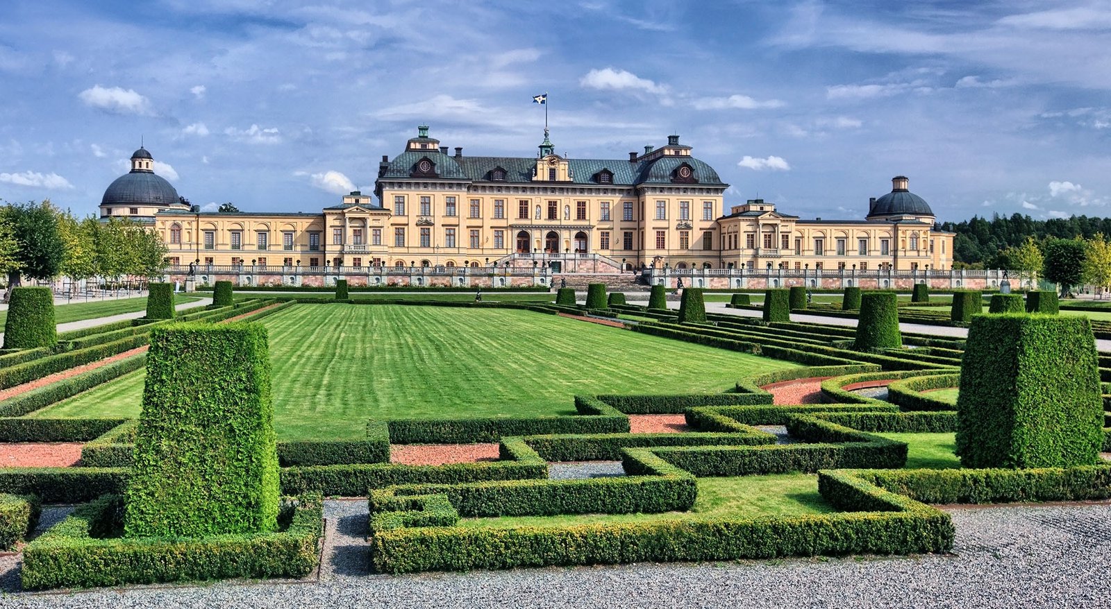 Elegant gardens and grand architecture at Drottningholm Palace in Sweden