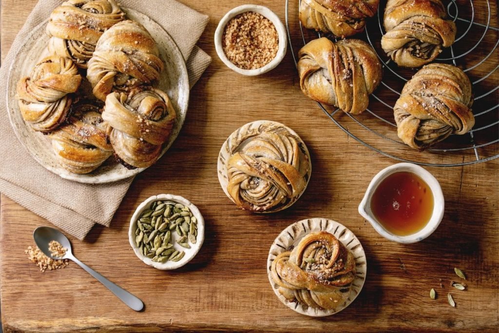 Cozy Swedish fika with coffee and pastries in a charming café