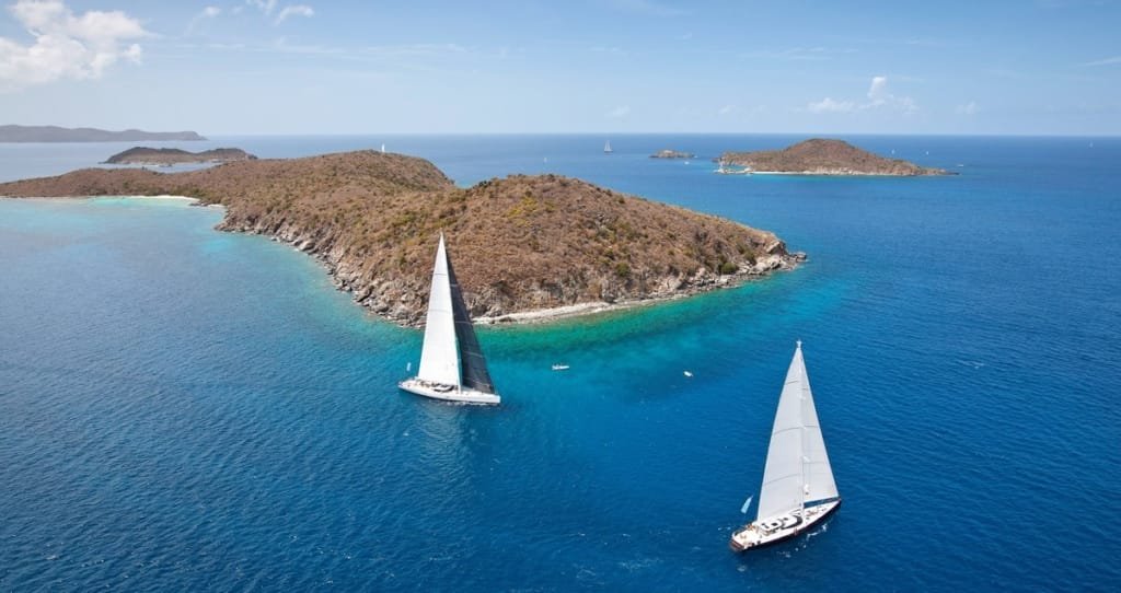 Sunset view while sailing the British Virgin Islands
