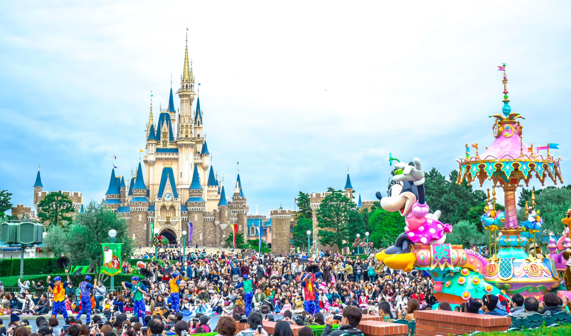 Family exploring Tokyo Disneyland, a popular good family trip destination.