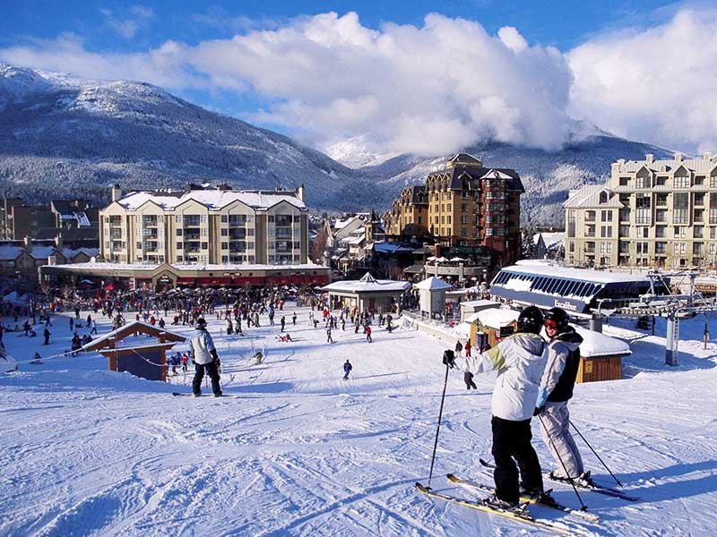 Snow-covered Grouse Mountain during winter in Vancouver Canada