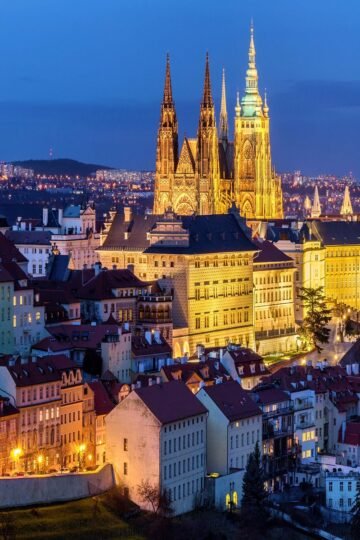Good places to stay in Prague skyline view